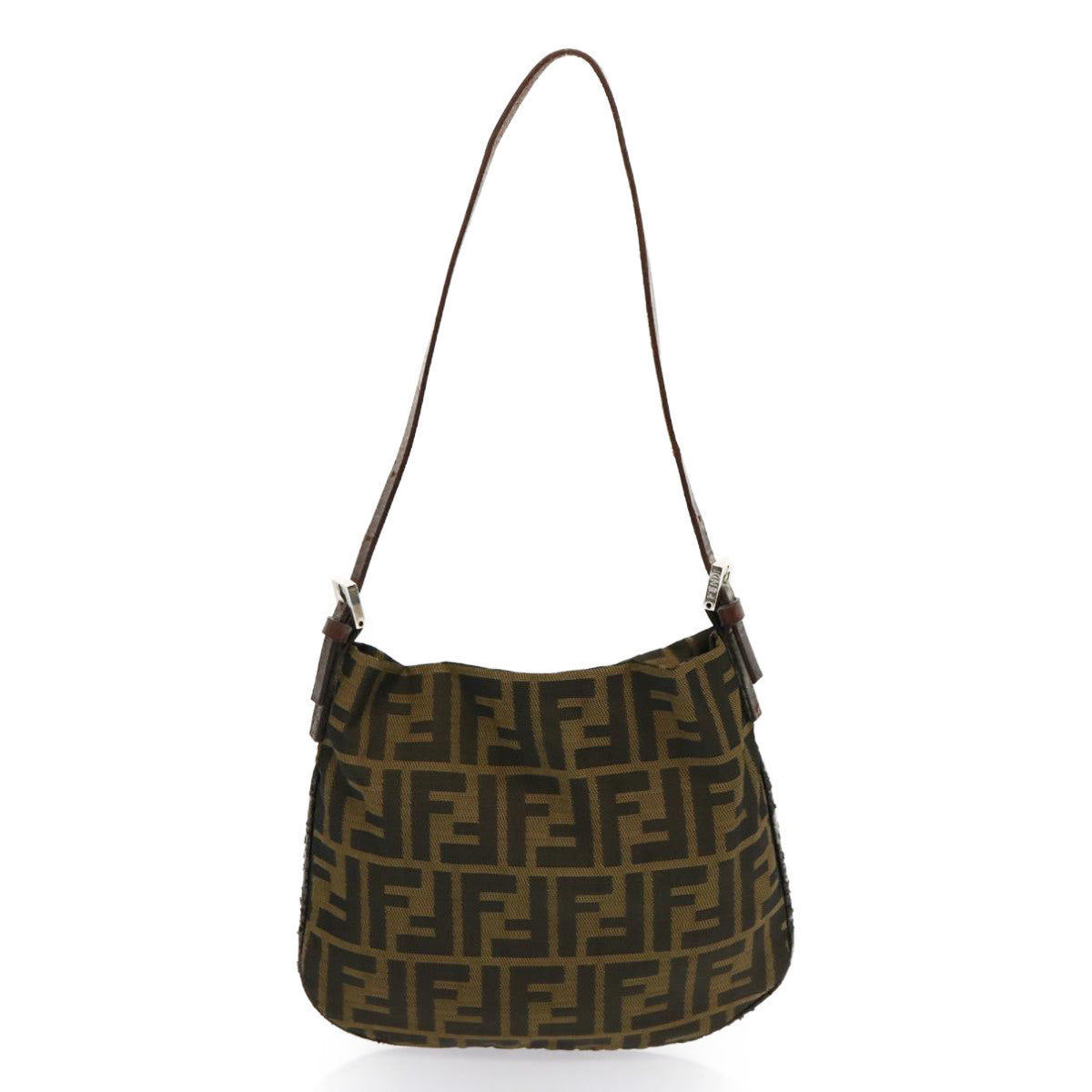 Luxury FendiZucca Canvas Accessory Pouch Brown Black69962