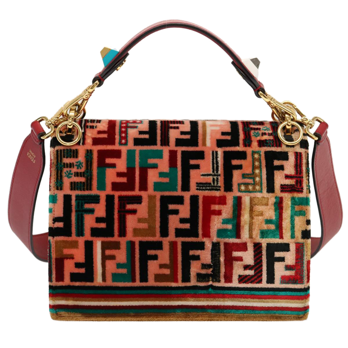 Luxury FendiZucca Canvas Canai Hand Bag 2way Pink Red69973A