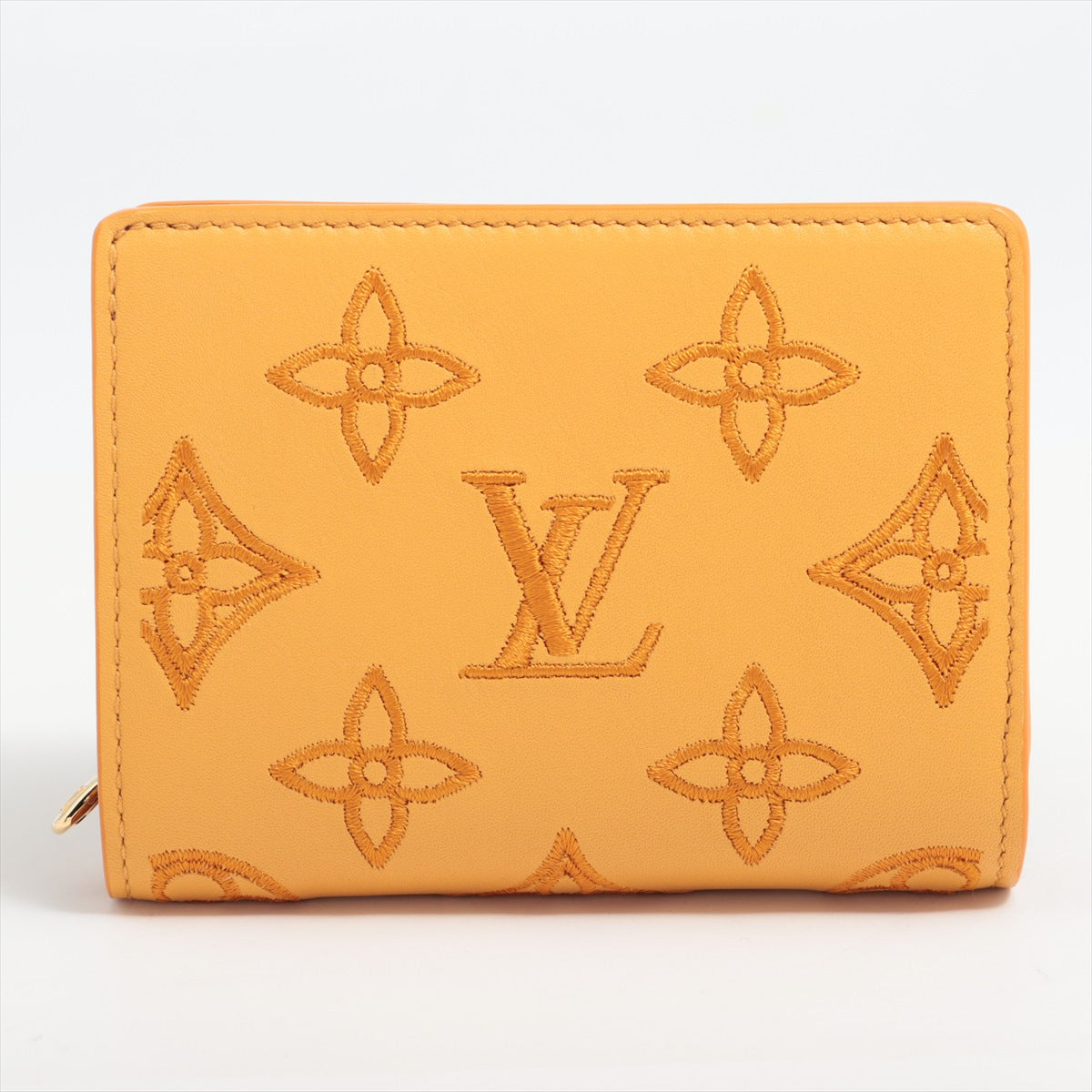 Louis Vuitton LV Broderie Angles Portfolio Clare   Orange Compact Wallet M82523