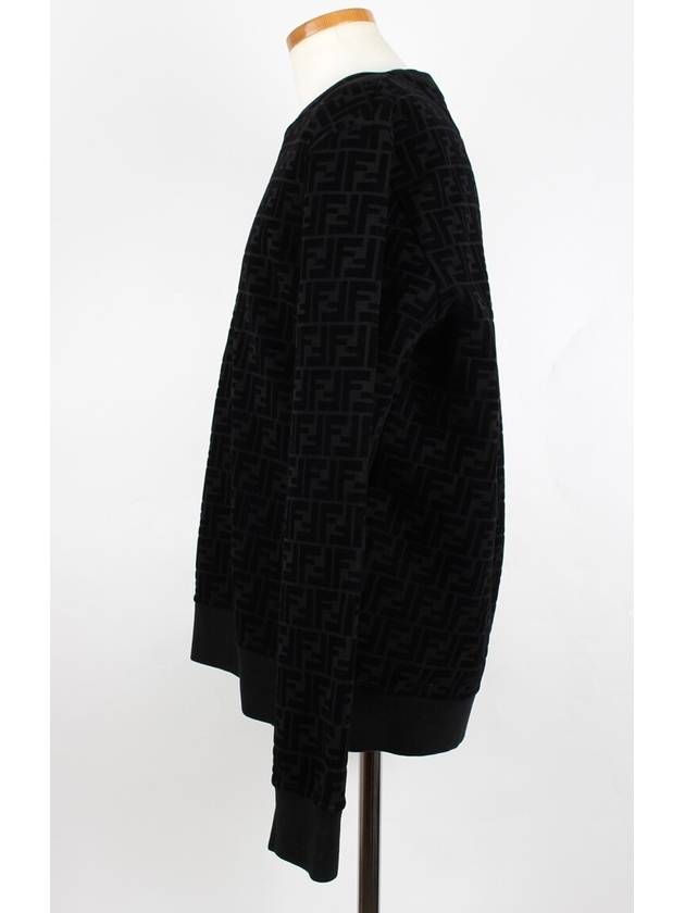 Luxury Fendi FF pattern crewneck sweatshirt L