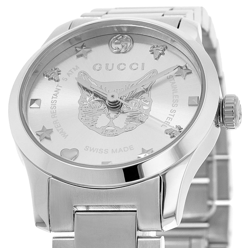 Gucci G-Timeless Silver Dial Stainless Steel Women's Watch YA126595