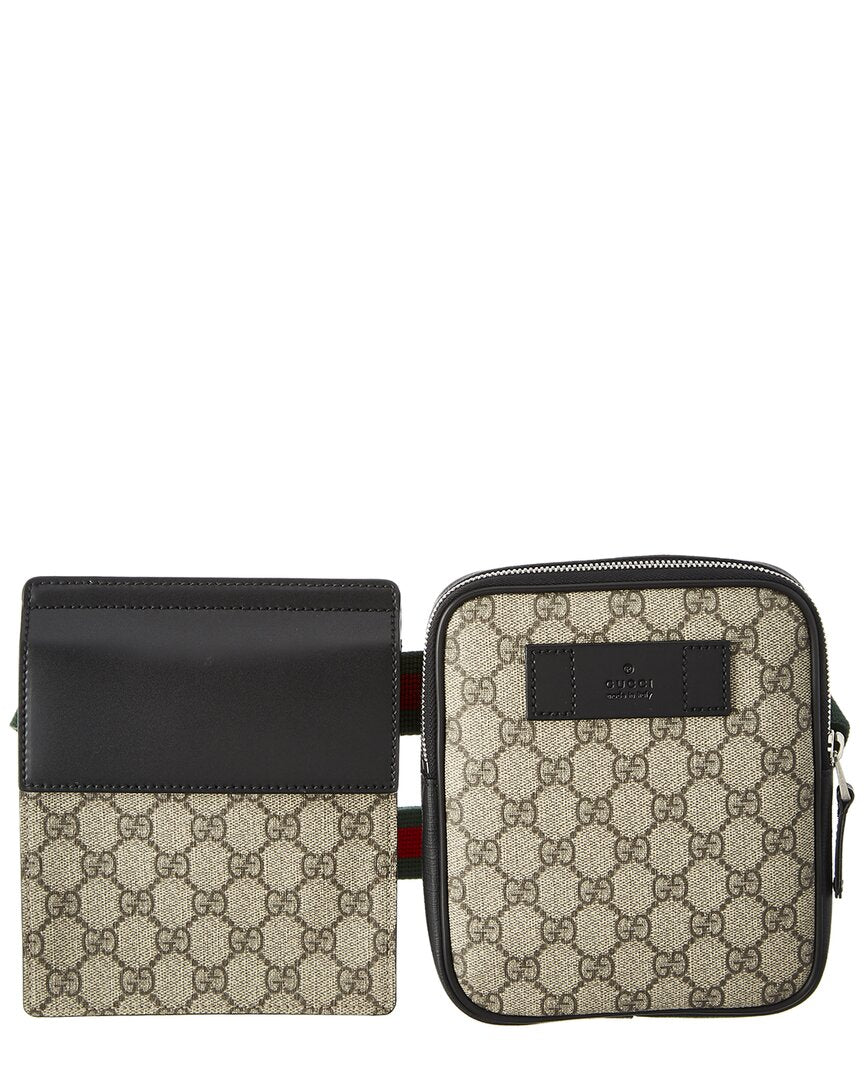 Luxury Gucci Trending 2025 GG Supreme Canvas & Leather Belt Bag