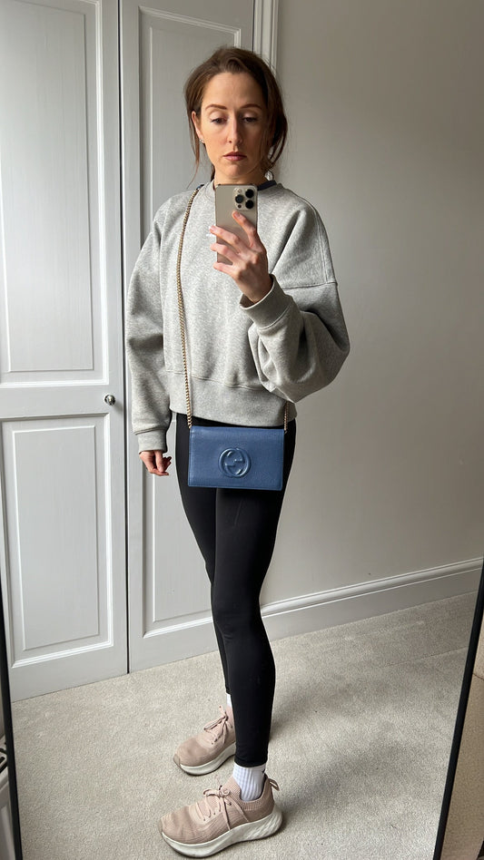 Luxury Gucci Trending 2025 Blue Soho Chain Wallet