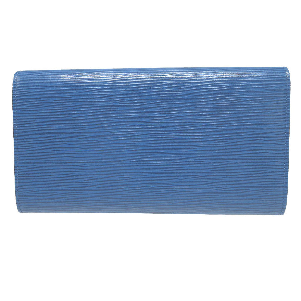 LOUIS VUITTON Long Wallet Purse M63575 Epi Leather Toledo Blue Two fold Epi Pochette Porto Monnet Credit Women()