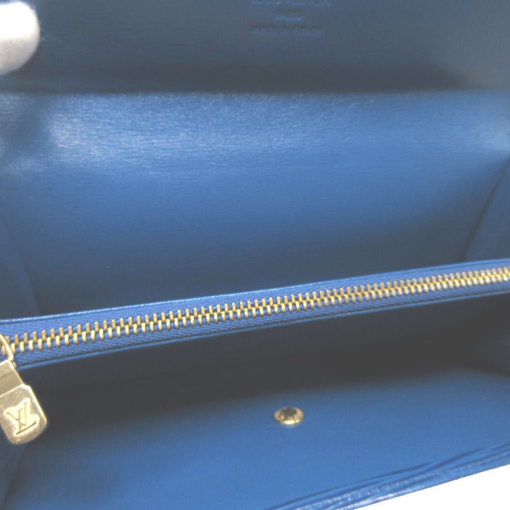 LOUIS VUITTON Long Wallet Purse M63575 Epi Leather Toledo Blue Two fold Epi Pochette Porto Monnet Credit Women()