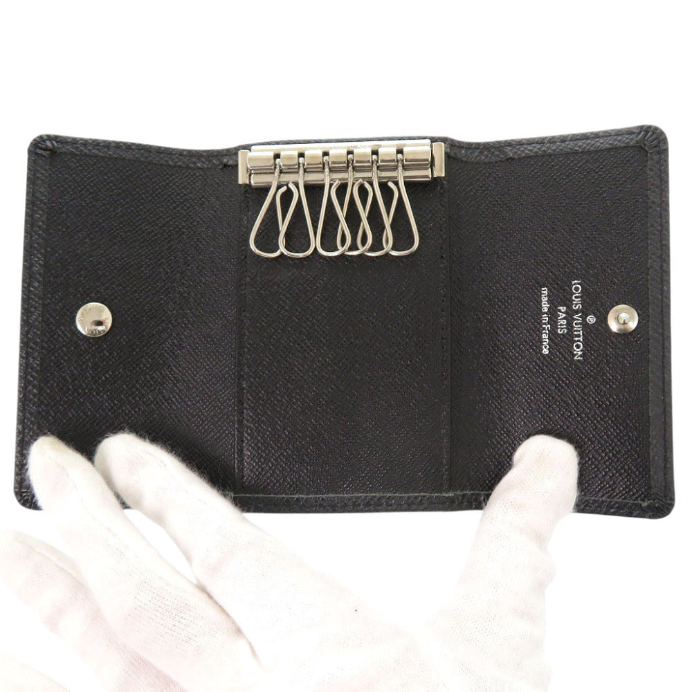 LOUIS VUITTON Key case Key holder  M30532 leather black Taiga Multicles6