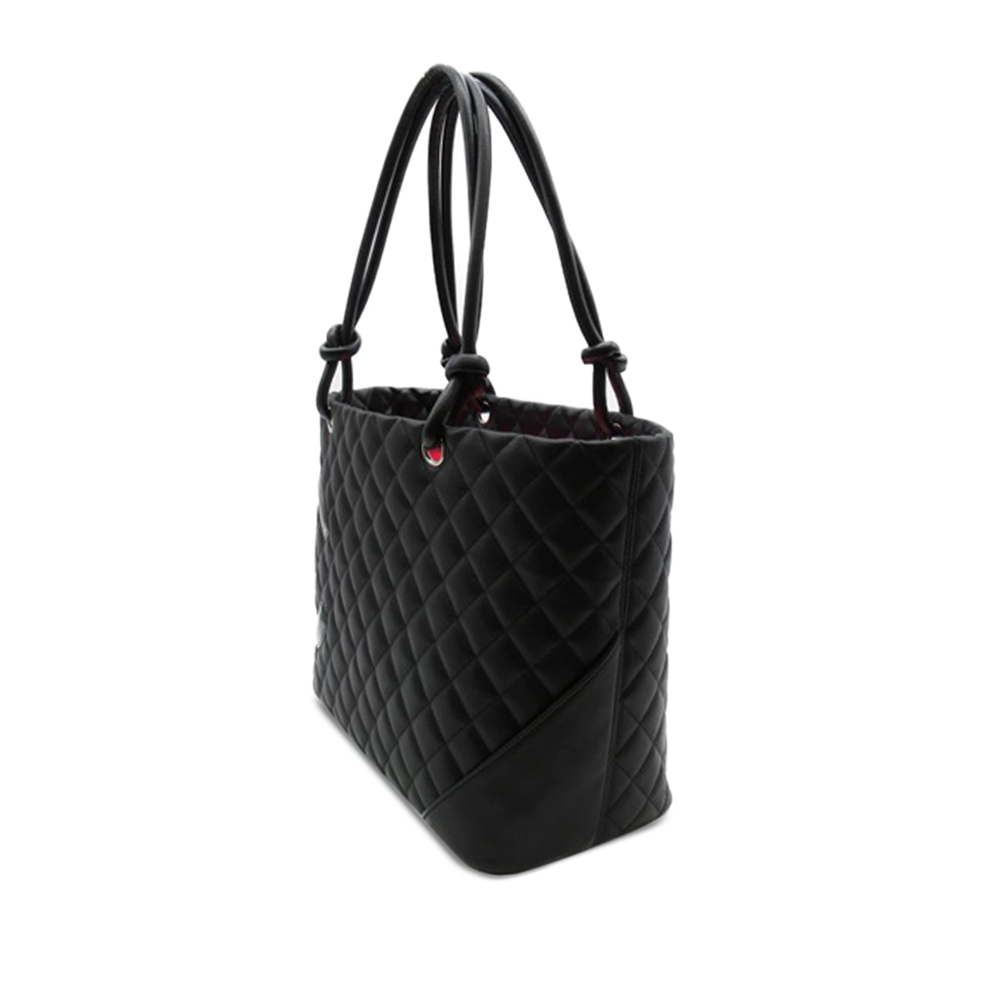 Luxury Chanel Cambon Ligne Tote Black Calfskin Silver