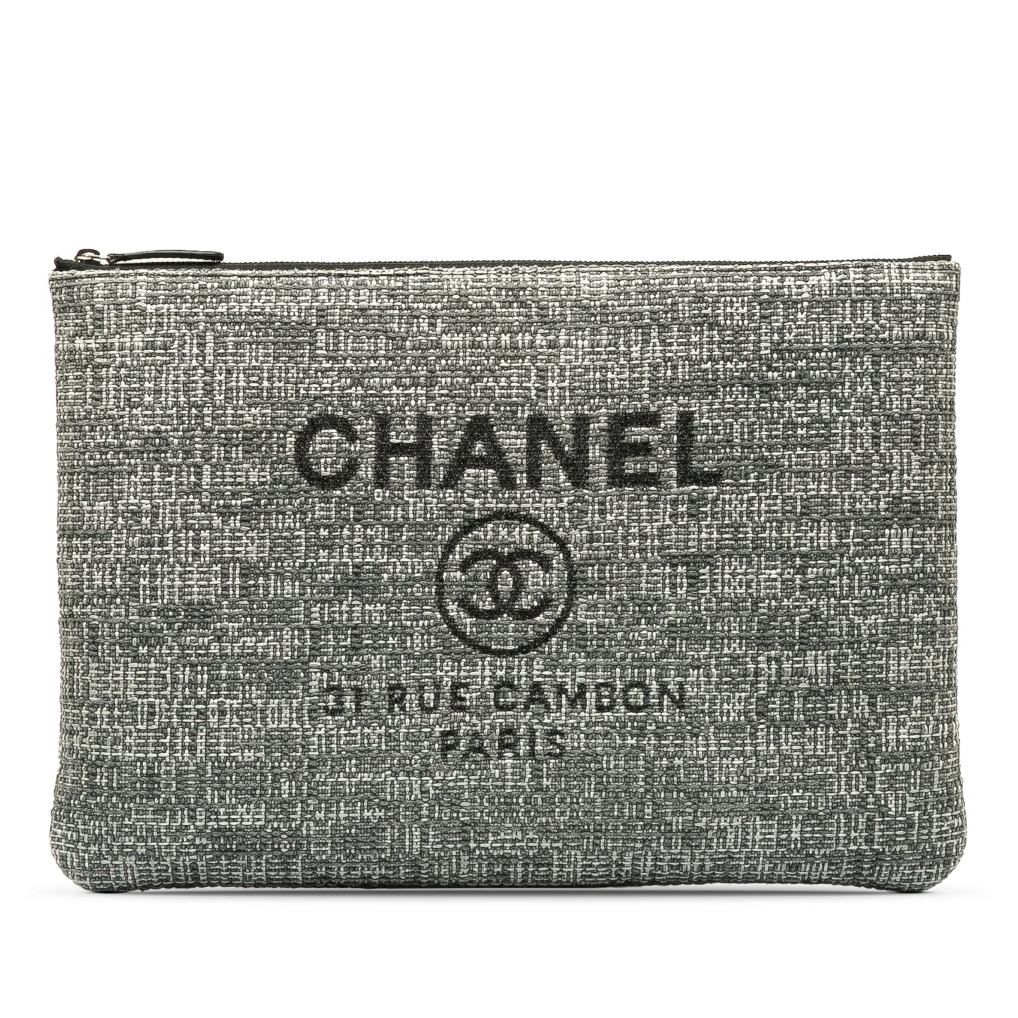 Luxury Chanel Deauville O'Case Grey Canvas