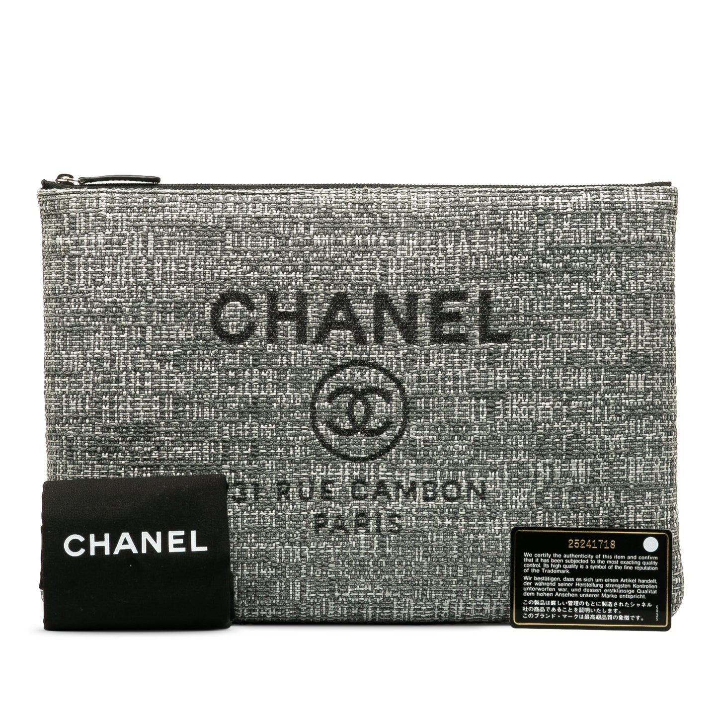 Luxury Chanel Deauville O'Case Grey Canvas