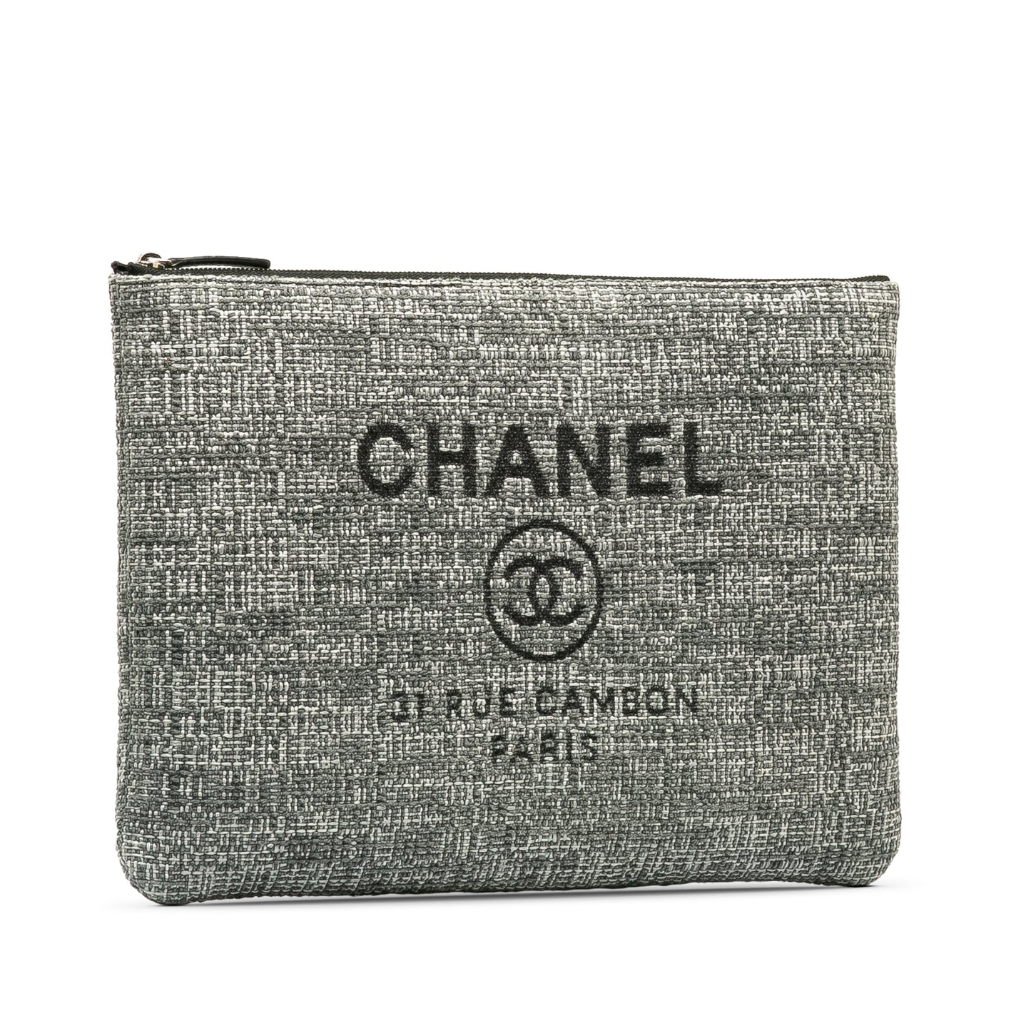 Luxury Chanel Deauville O'Case Grey Canvas