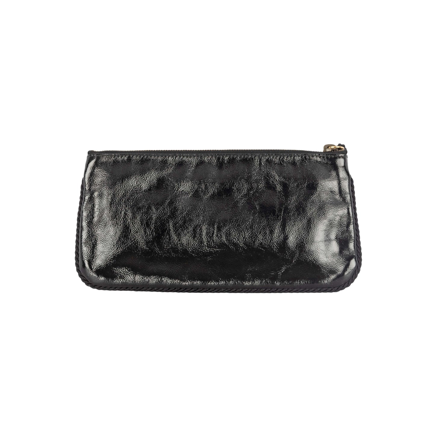 Luxury Gucci Trending 2025 Shiny Leather Clutch with Braided Trim & Tassel - '10s