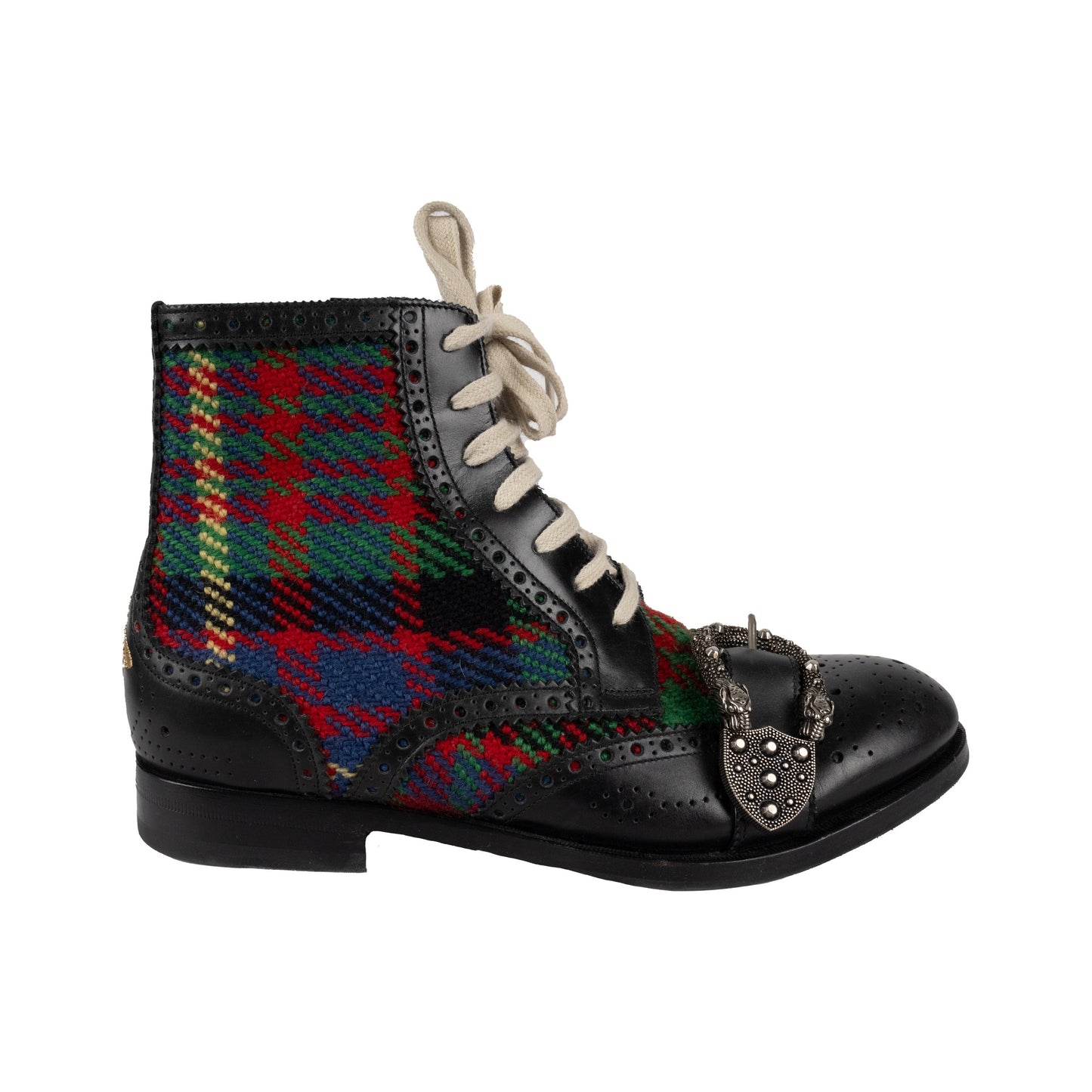 Luxury Gucci Trending 2025 Tartan Queercore Brogue Ankle Boots - '10s