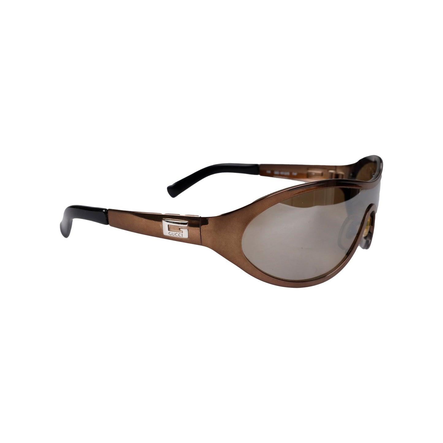 Luxury Gucci Trending 2025 Metallic Shield Sunglasses - '90s