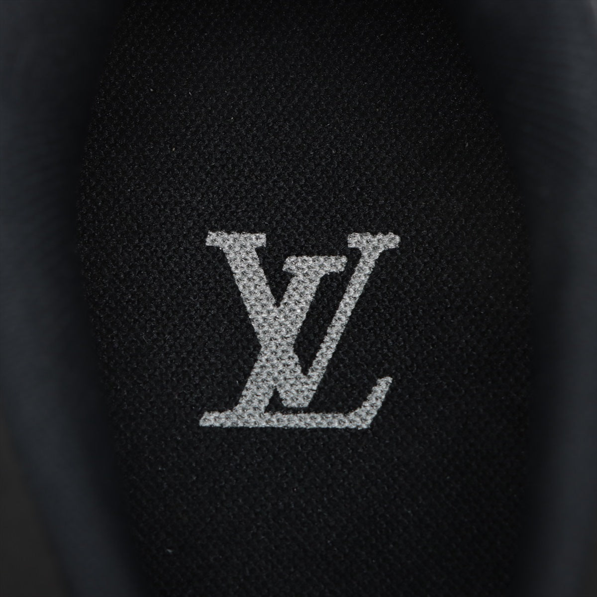 Louis Vuitton Millennium Line 21 Year Patent Leather  Fabric Sneakers 9 Men Silver × Black FD0251