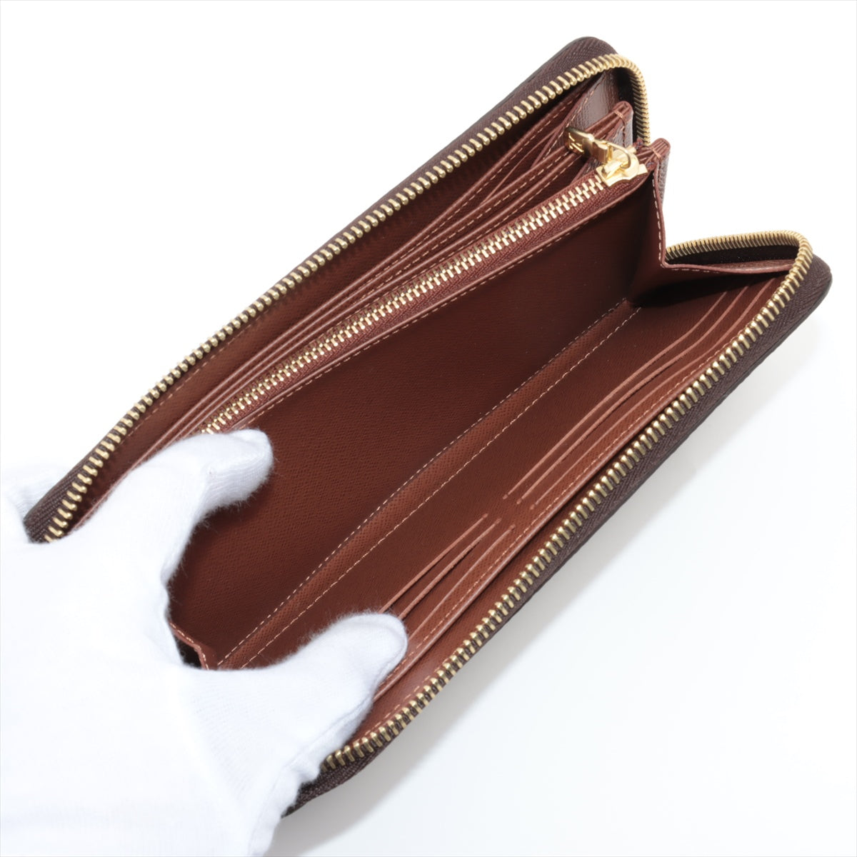 Louis Vuitton Monogram Zippyr Wallet M42616 Brown Round Zipper Wallet