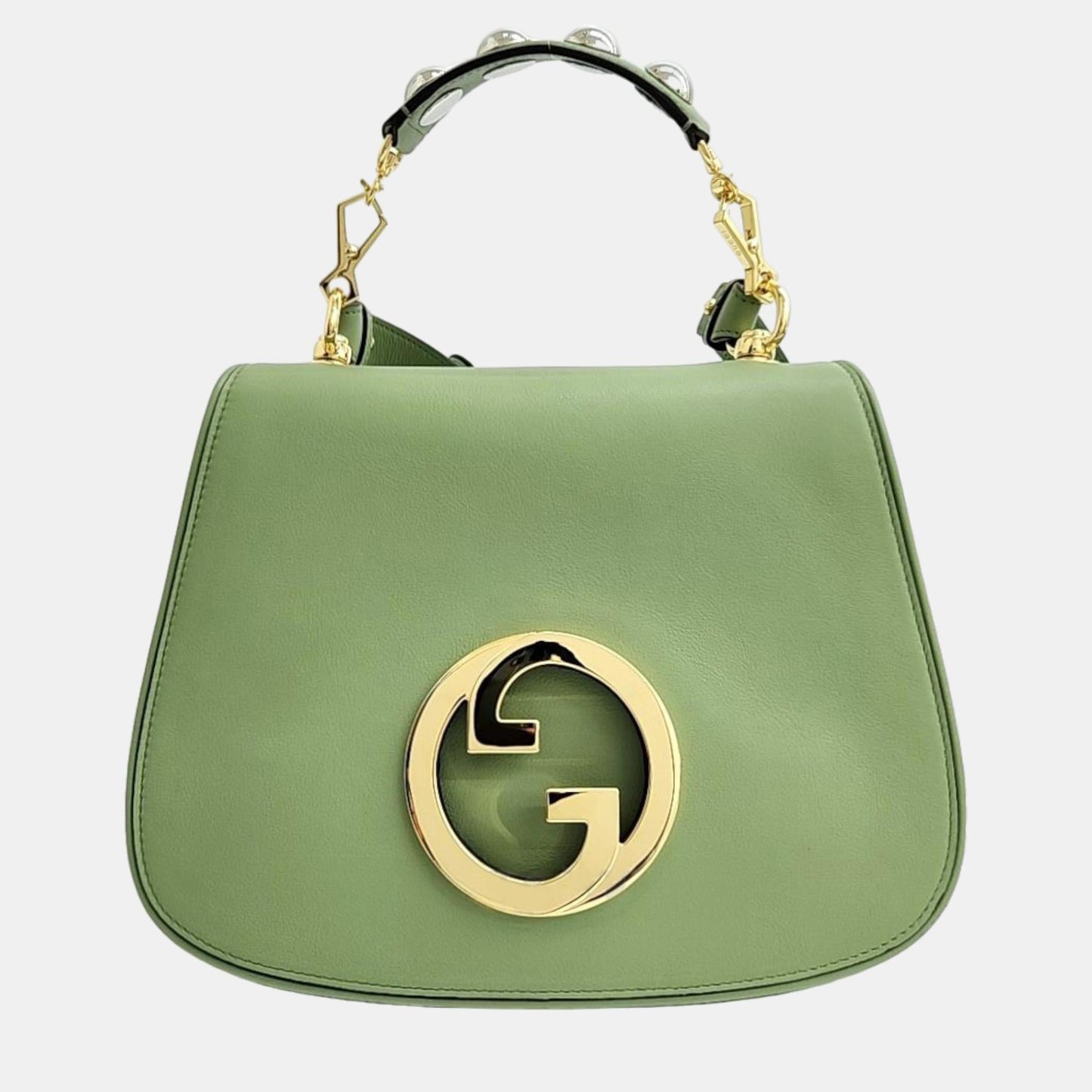 Luxury Gucci Trending 2025 Light Green Leather Top Handle Blondie Bag (721172)