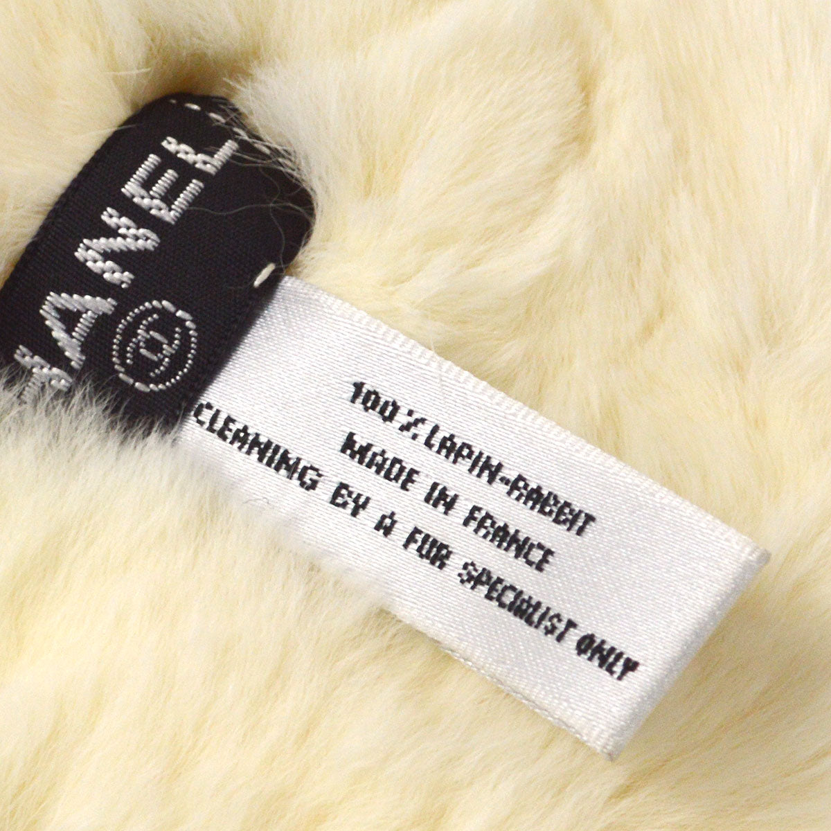 Luxury Chanel 2001 Rabbit Fur Bangle White