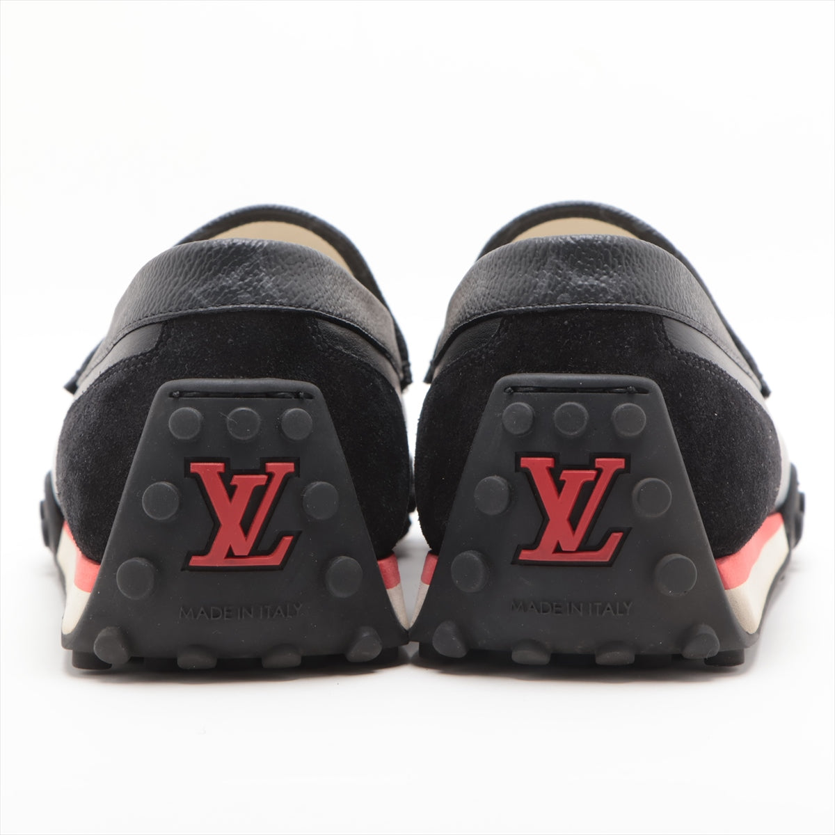 Louis Vuitton LV Racing Line 21 Year PVC  Leather Driving Shoes 7 1/2 Men Black ND0231 Monogram LV Logo