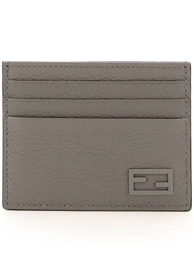 Luxury Fendi FF Baguette Card Wallet Grey