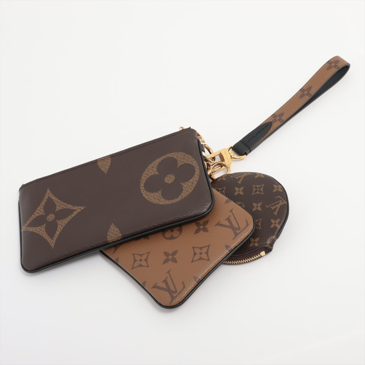 Louis Vuitton Monogram Giant Reversee Poschet Trio M68756 Brown