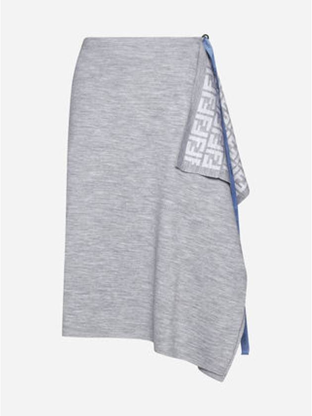 Luxury Fendi Skirt Grey Wool Skirt