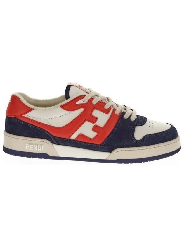 Luxury Fendi Match Suede Low Top Sneakers Blue Orange
