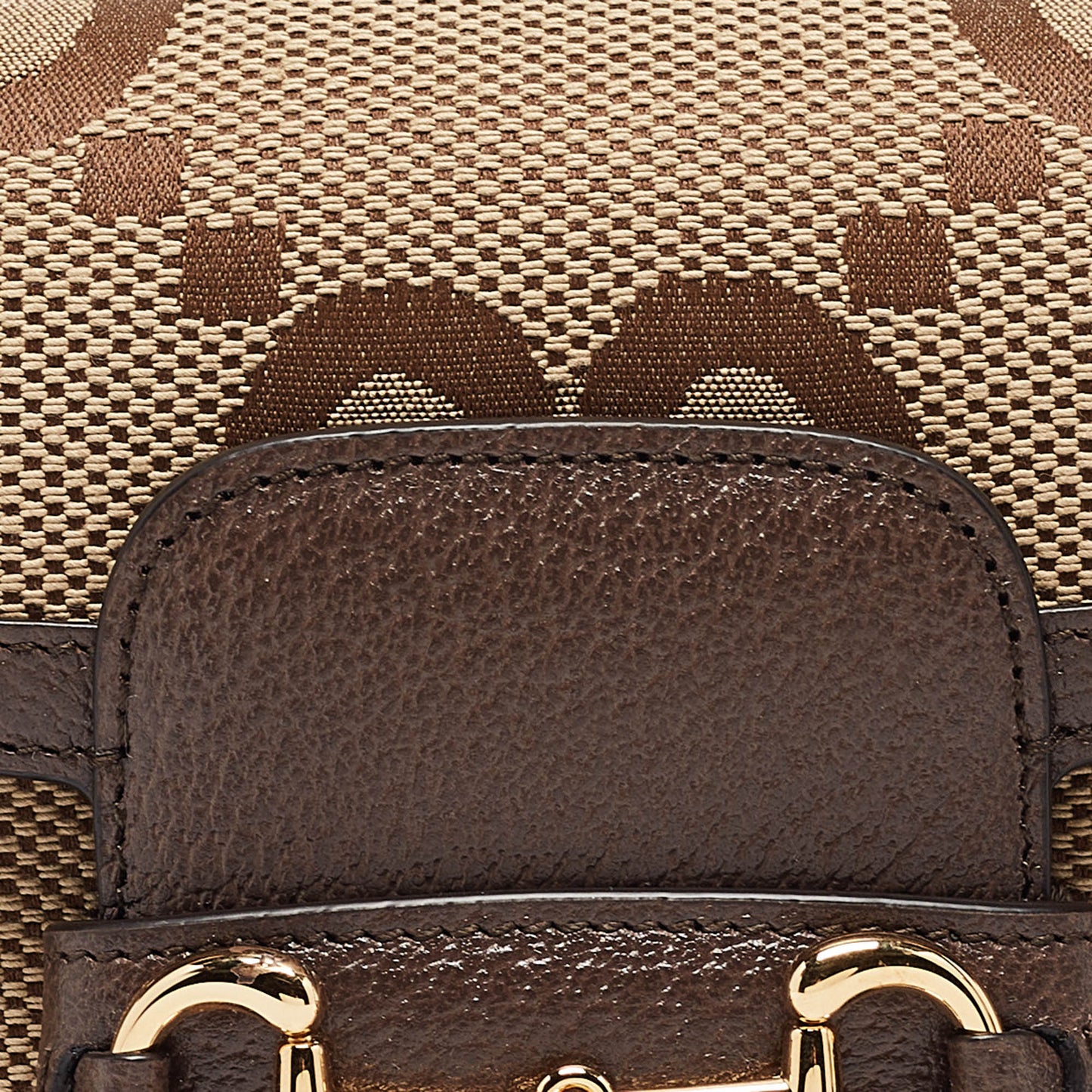 Luxury Gucci Trending 2025 Brown/beige Jumbo Gg Canvas Mini Horsebit 1955 Shoulder Bag..