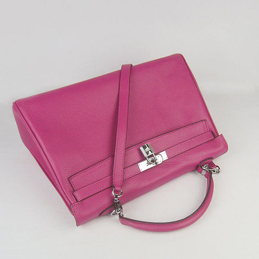 Luxury Hermes Kelly 35cm Togo Leather Handbag Peach/Silver