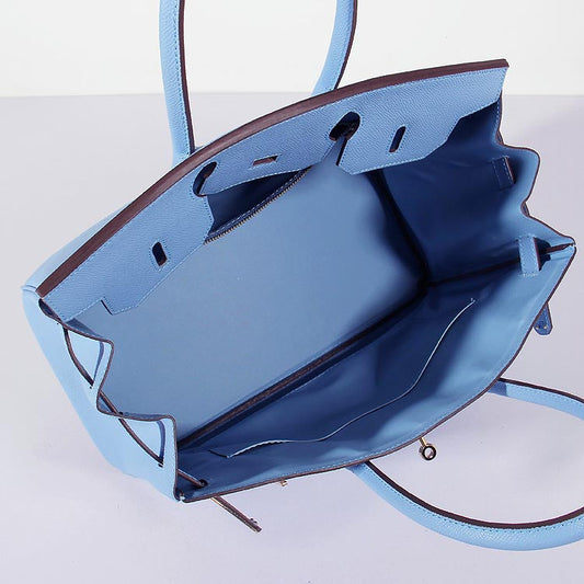 Luxury Hermes 35cm Birkin Bag Epsom Leather Light Blue Gold
