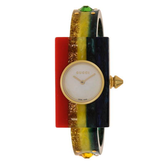 Gucci Vintage Web Mother of Pearl Resin Quartz Women's Watch YA143520