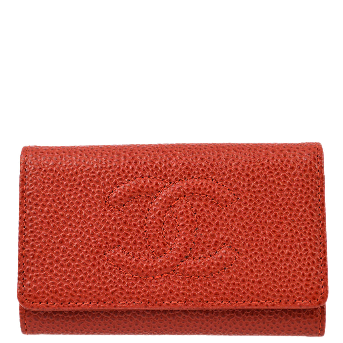 Chanel Red Caviar Key Case Small New