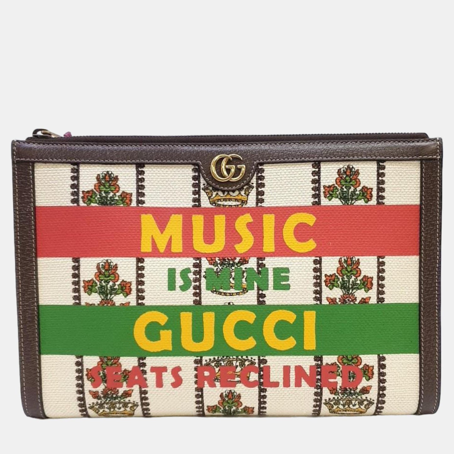 Luxury Gucci Trending 2025 Multiclore Canvas 100th Anniversary Clutch Bag