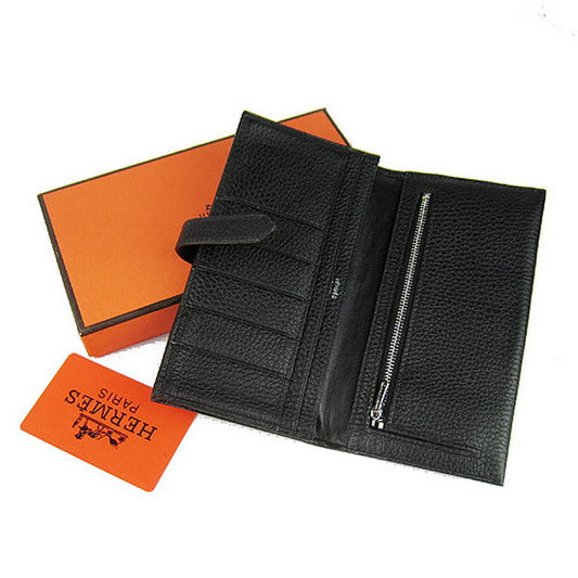 Luxury Hermes Wallet H008 Wallet Cow Leather Black