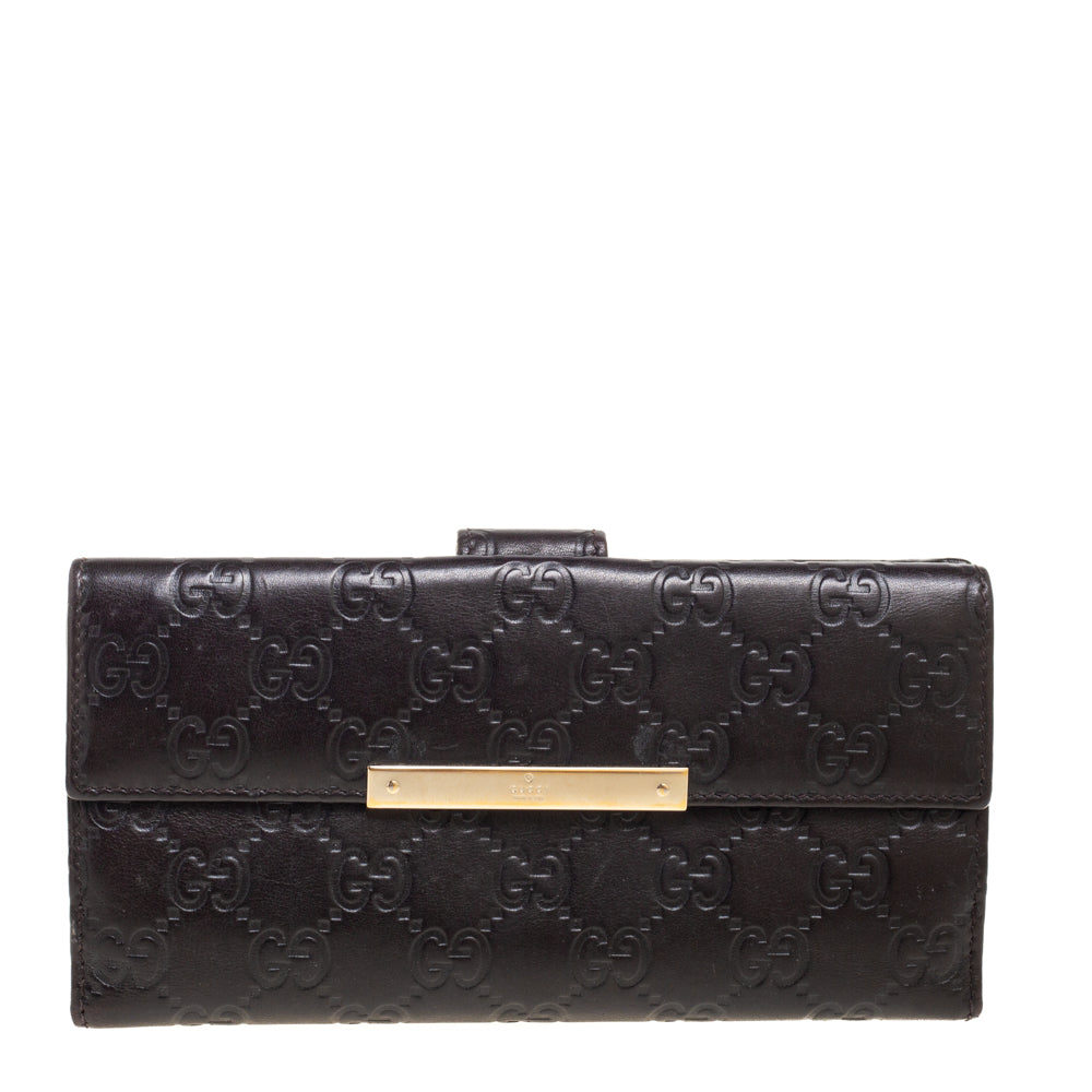 Luxury Gucci Trending 2025 Dark Brown Luxury Gucci Trending 2025ssima Leather Flap Continental Wallet