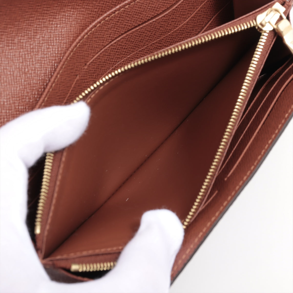 Louis Vuitton Monogram Portefoliosara M60531 Brown Long   Wallet