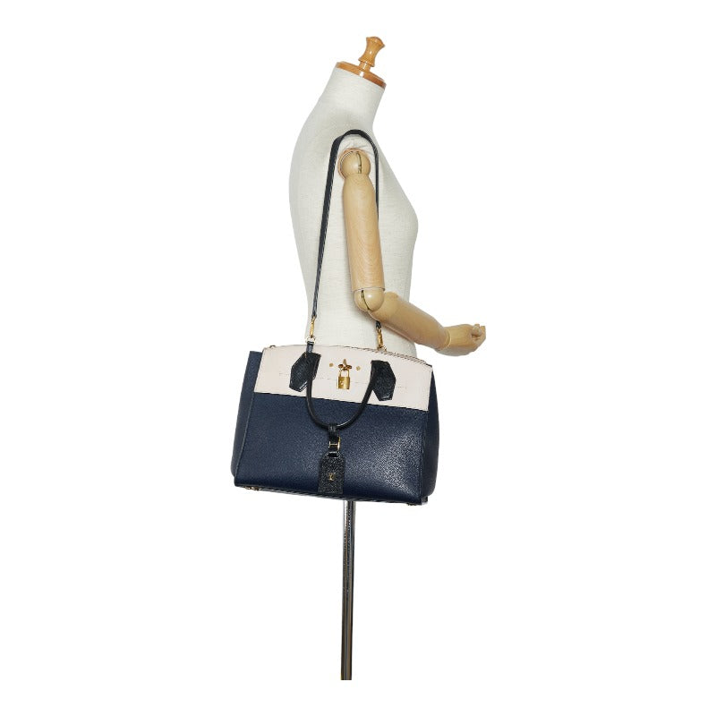 Louis Vuitton City Timer MM Handbag Shoulder Bag 2WAY M42496 Navy Beige  Leather  Louis Vuitton