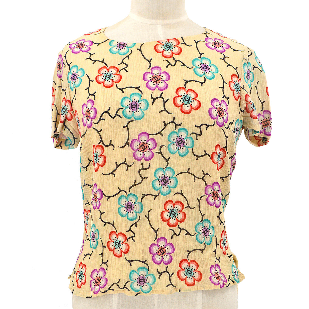 Luxury Chanel 2001 High-Summer CC floral-print T-shirt #38