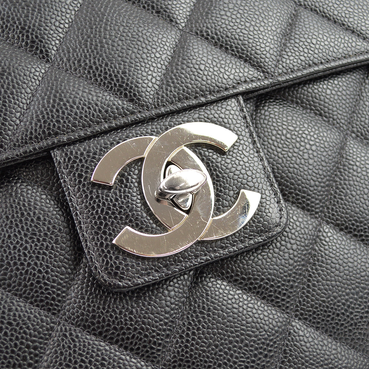 Chanel 1997-1999 Black Caviar Briefcase SHW