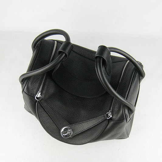 Luxury Hermes Lindy 34cm handbag 6208 black Silver