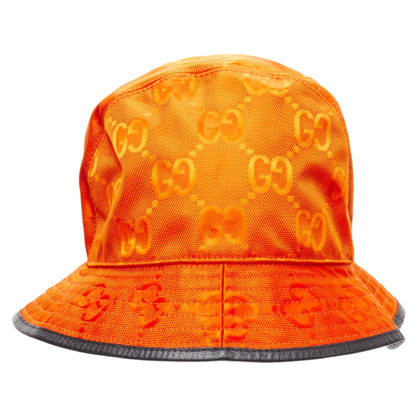 Gucci off the grid gg monogram leather trim bucket hat
