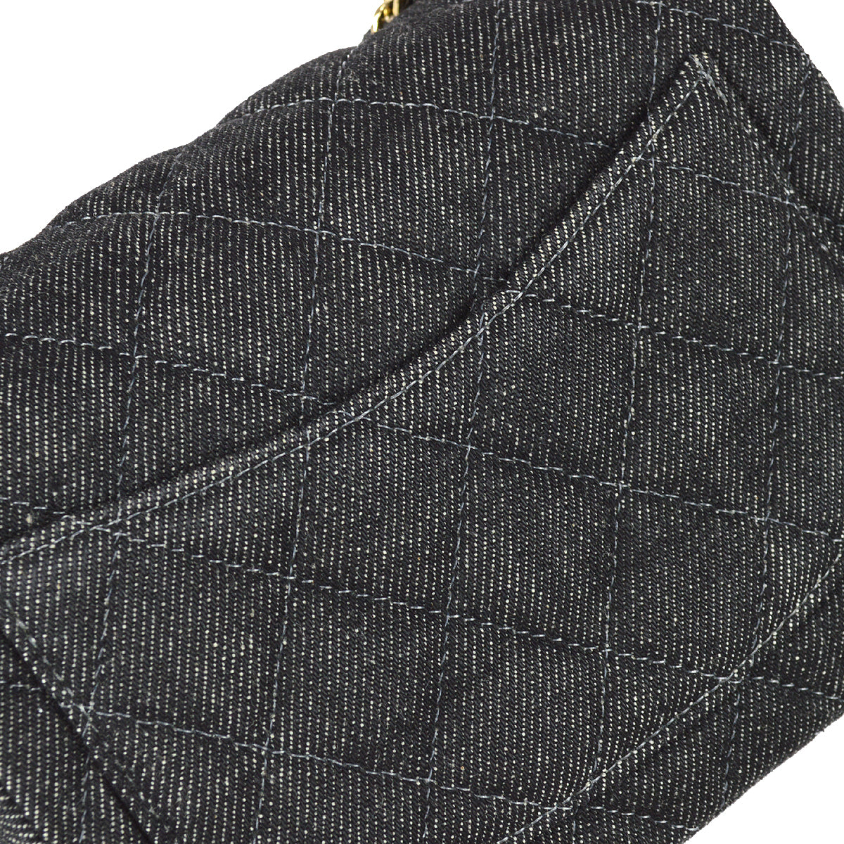 Luxury Chanel 1997-1999 Black Denim Mini Classic Square Flap Shoulder Bag 17