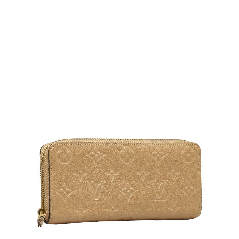 Louis Vuitton Monogram Amplant Portefolio Clemence Long Wallet M60173 Dune Beige Leather  Louis Vuitton