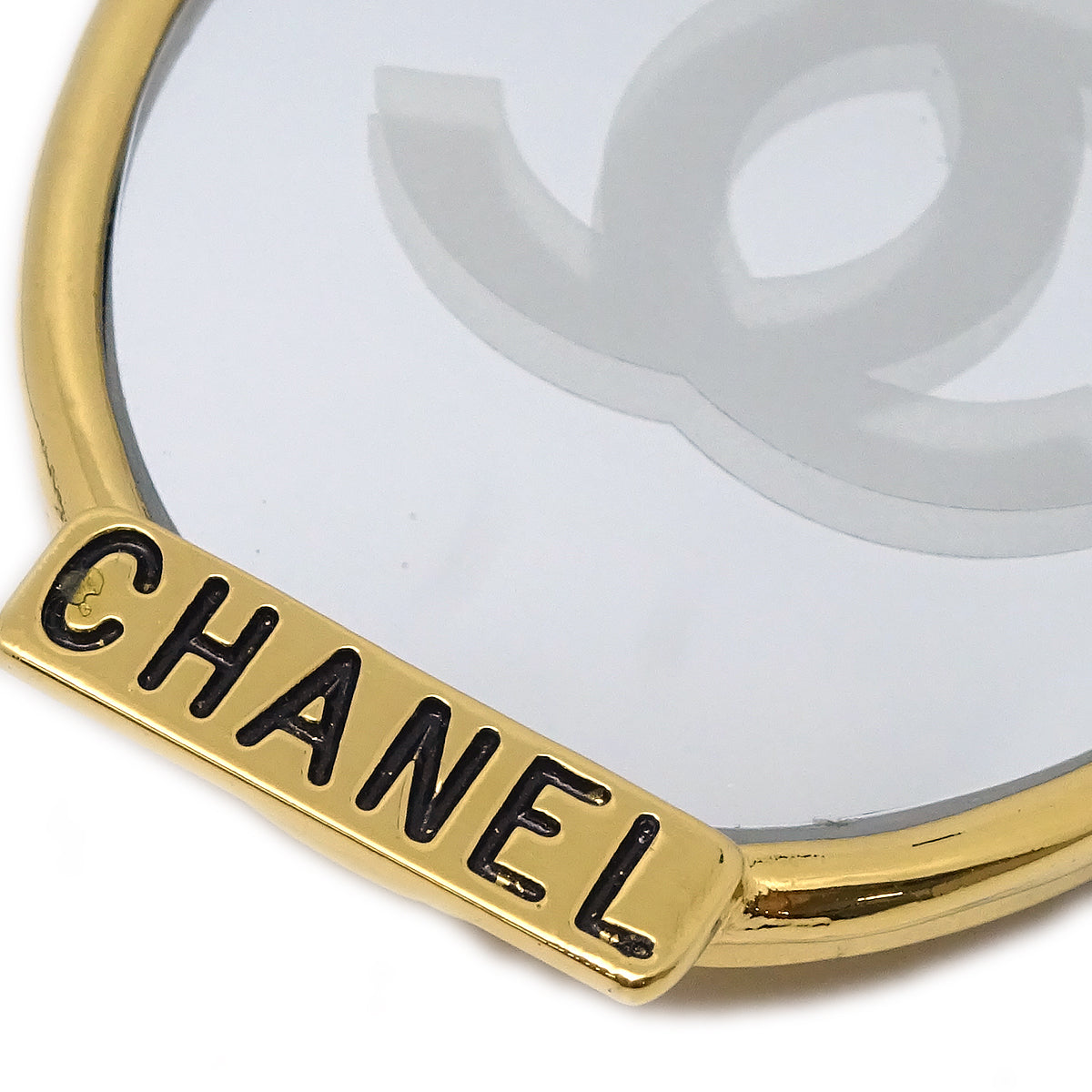 Luxury Chanel Bow Mirror Brooch Pin Gold