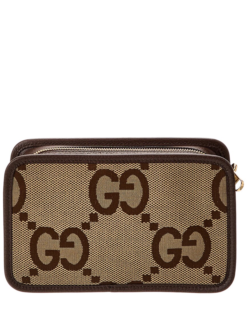 Gucci Jumbo GG Canvas & Leather Messenger Bag