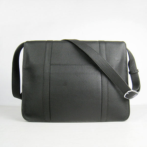 Luxury Hermes Steve H2812 Shoulder Bag Cow Leather Black