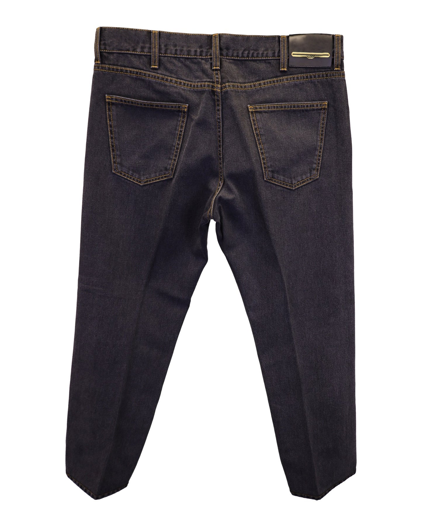 Gucci Embroidered Motif Slim-fit Jeans In Navy Blue Cotton