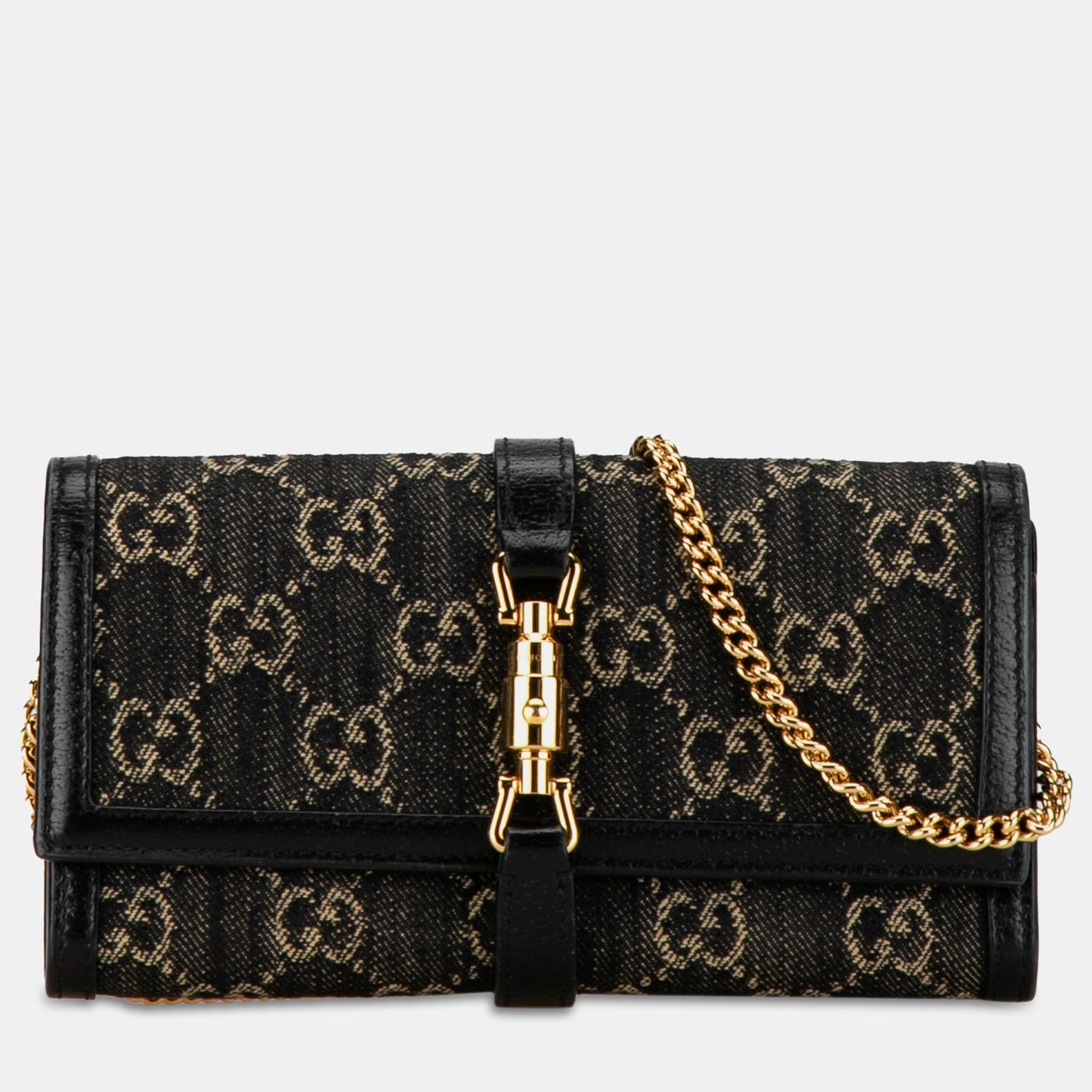 Luxury Gucci Trending 2025 GG Denim Jackie 1961 Wallet on Chain