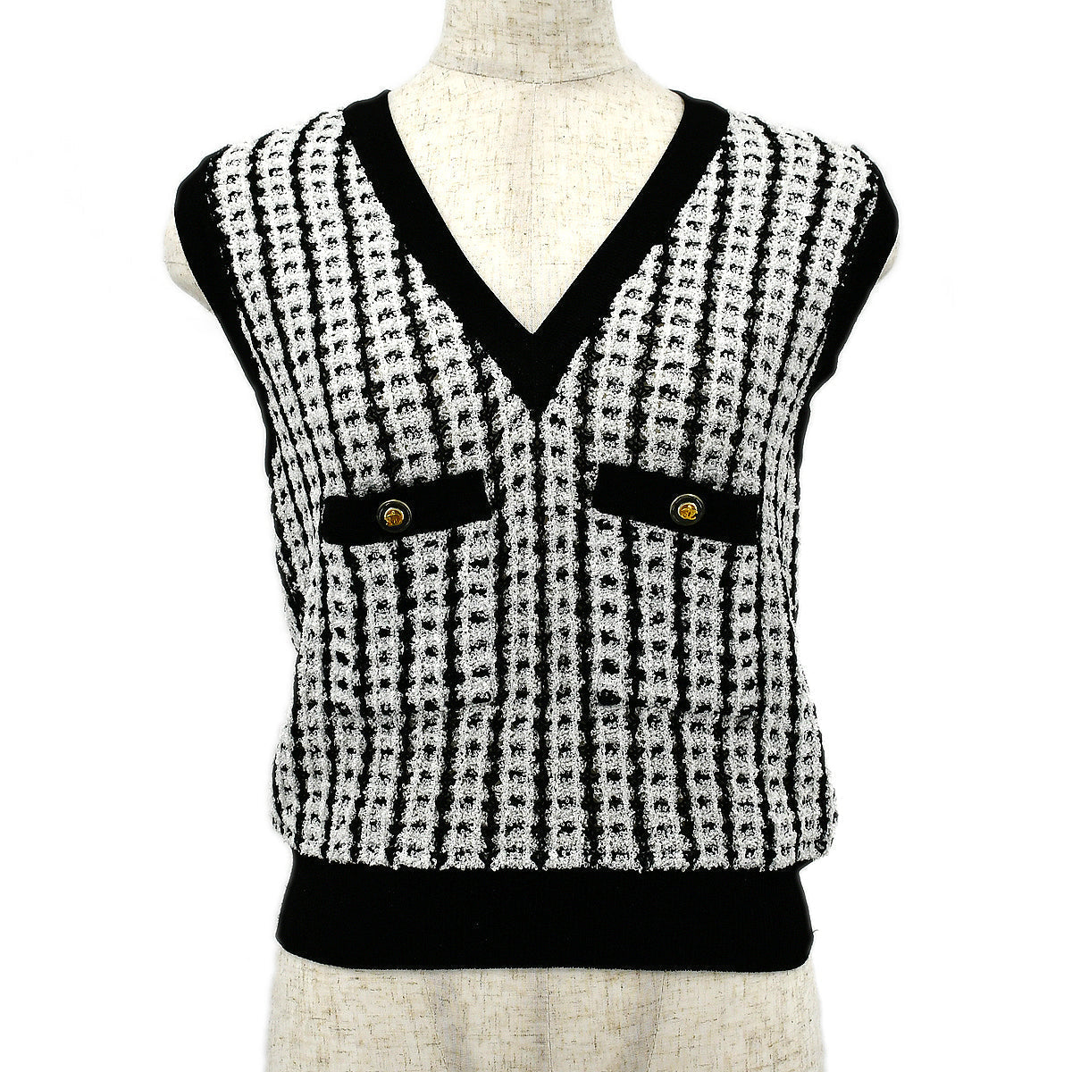 Luxury Chanel 1997 Spring tweed knitted top and cardigan #38