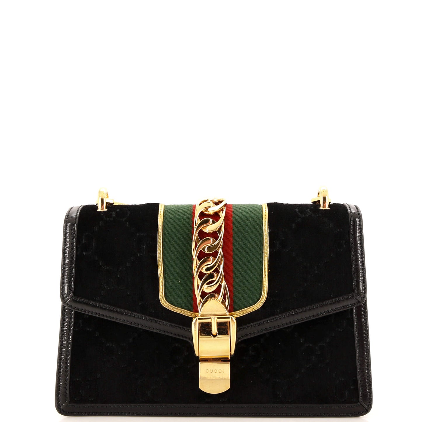 Luxury Gucci Trending 2025 Sylvie Shoulder Bag GG Velvet Small