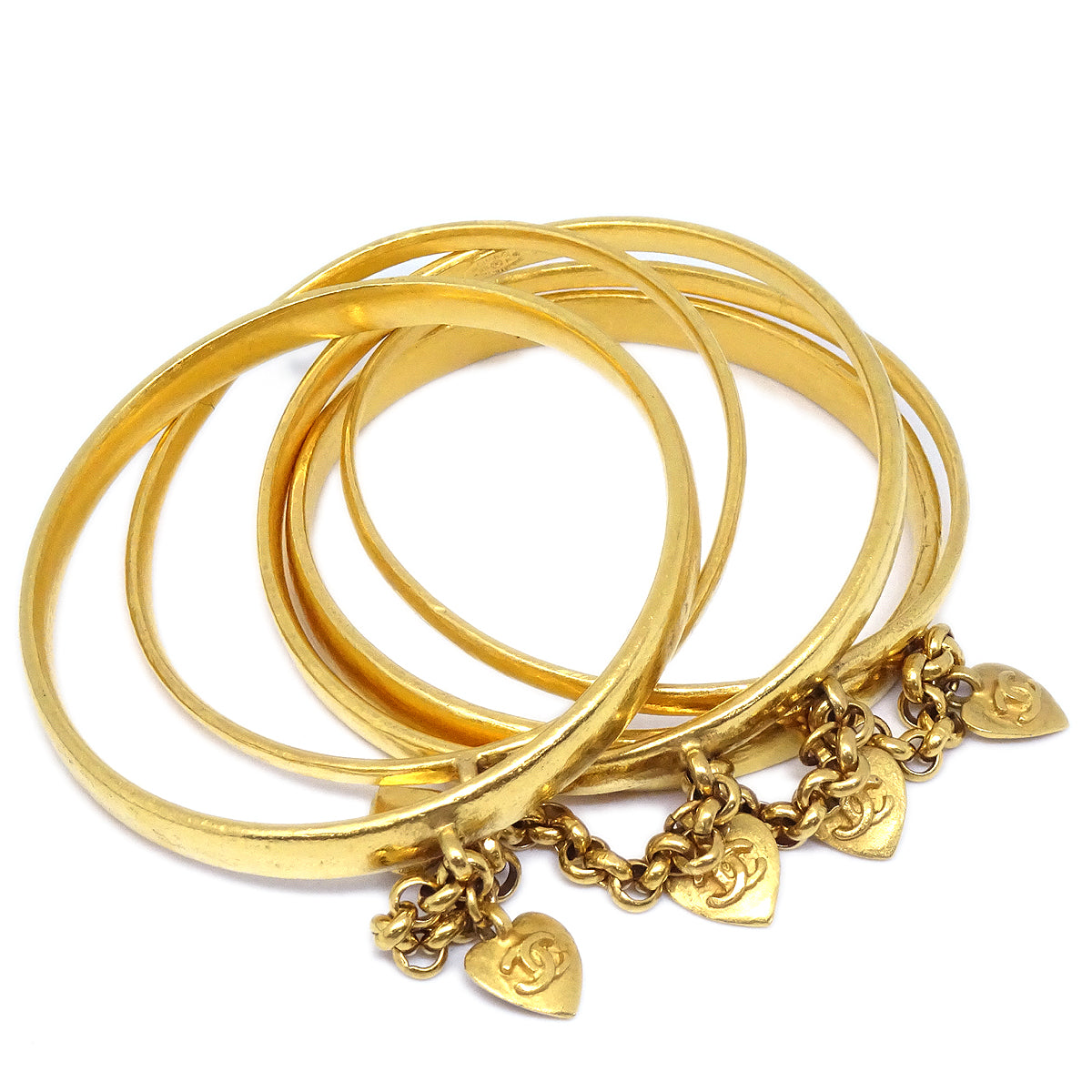 Luxury Chanel Heart Bangle Gold 95P